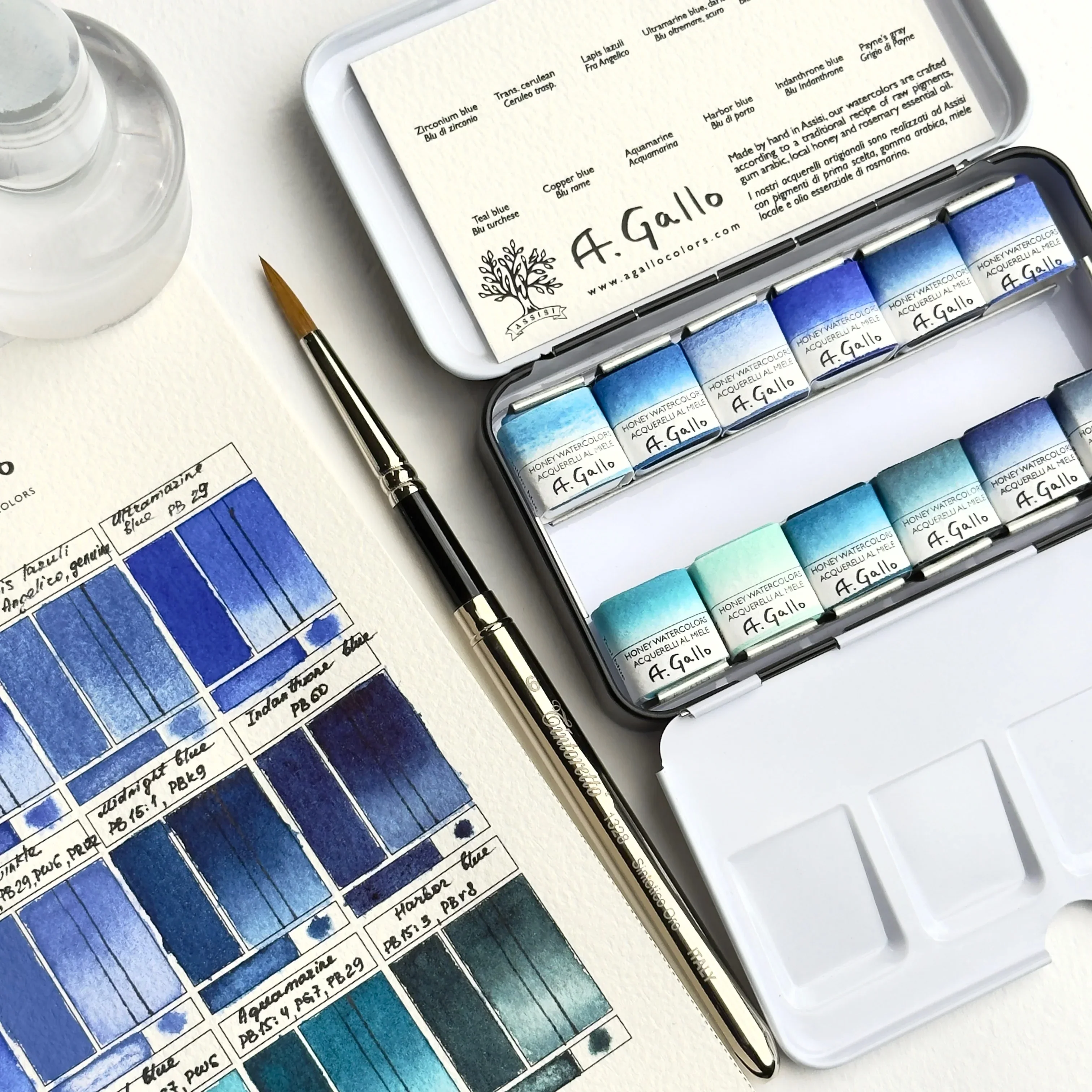 Blue Palette - Handmade Watercolor set - Image 4