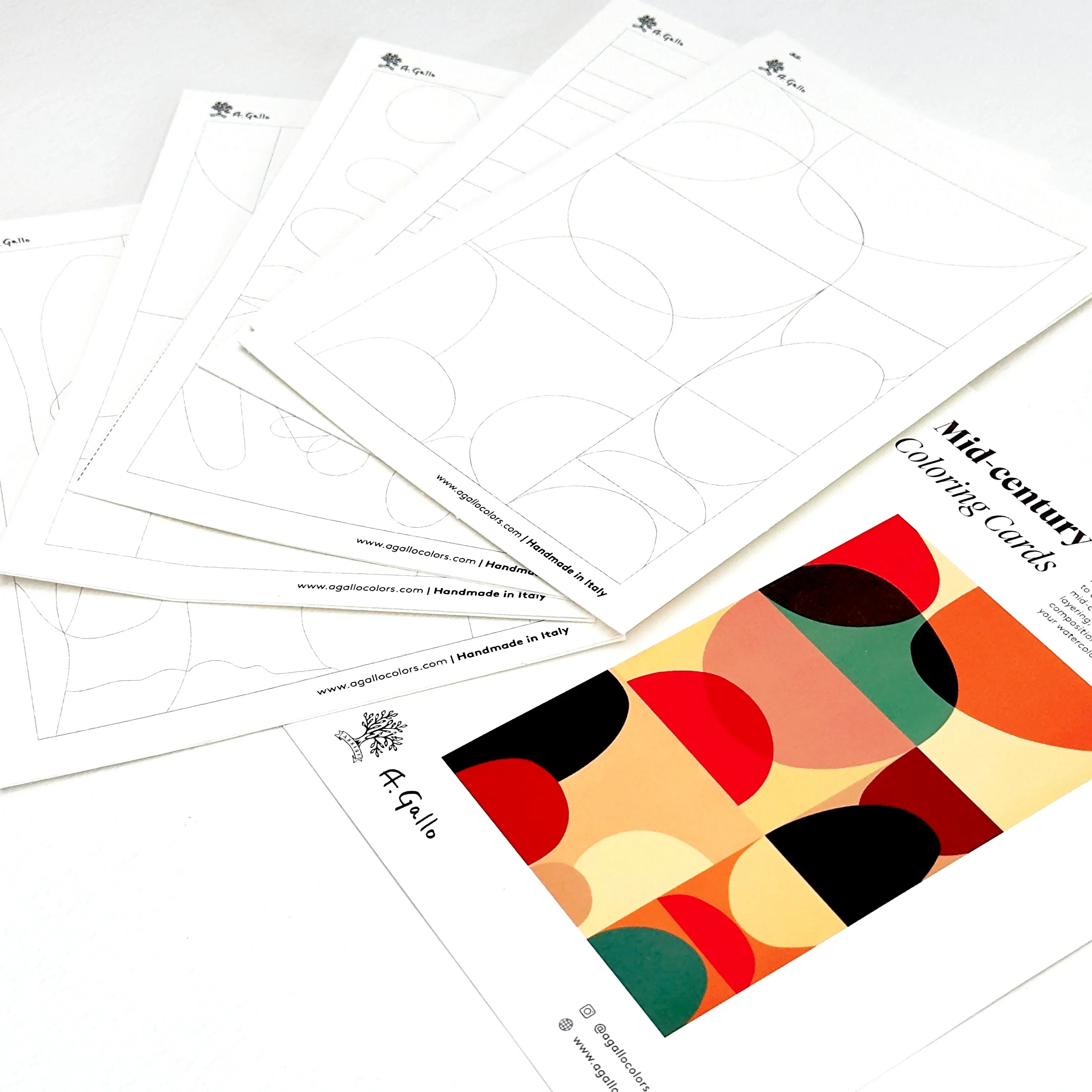 Mid-Century Abstract Coloring Cards - Image 3